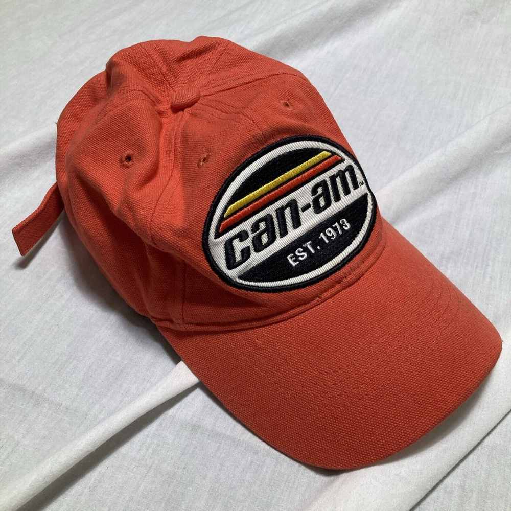 Can-Am Hat orange Coral ballcap Cap Adjustable Sled Quad Hat Embroidered Logo